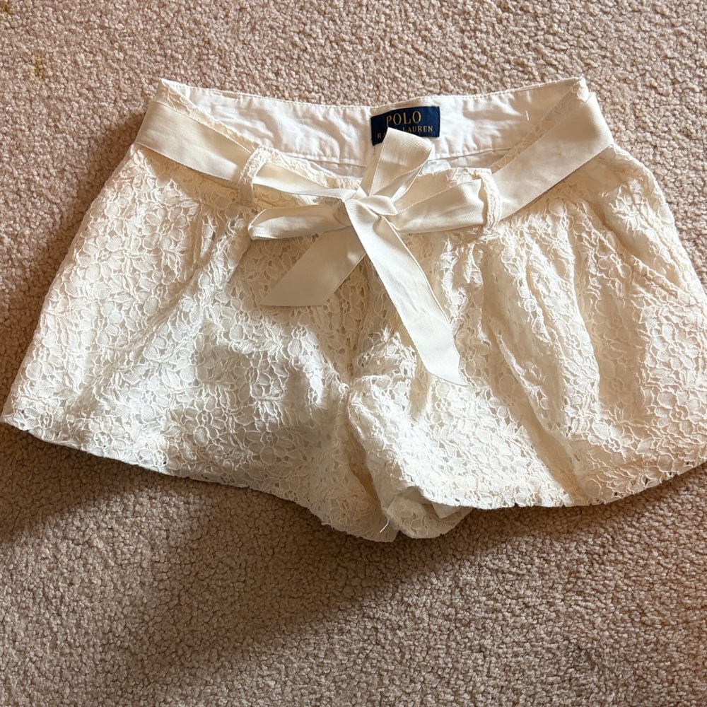 Polo by Ralph Lauren Women's Cream Lace Shorts
